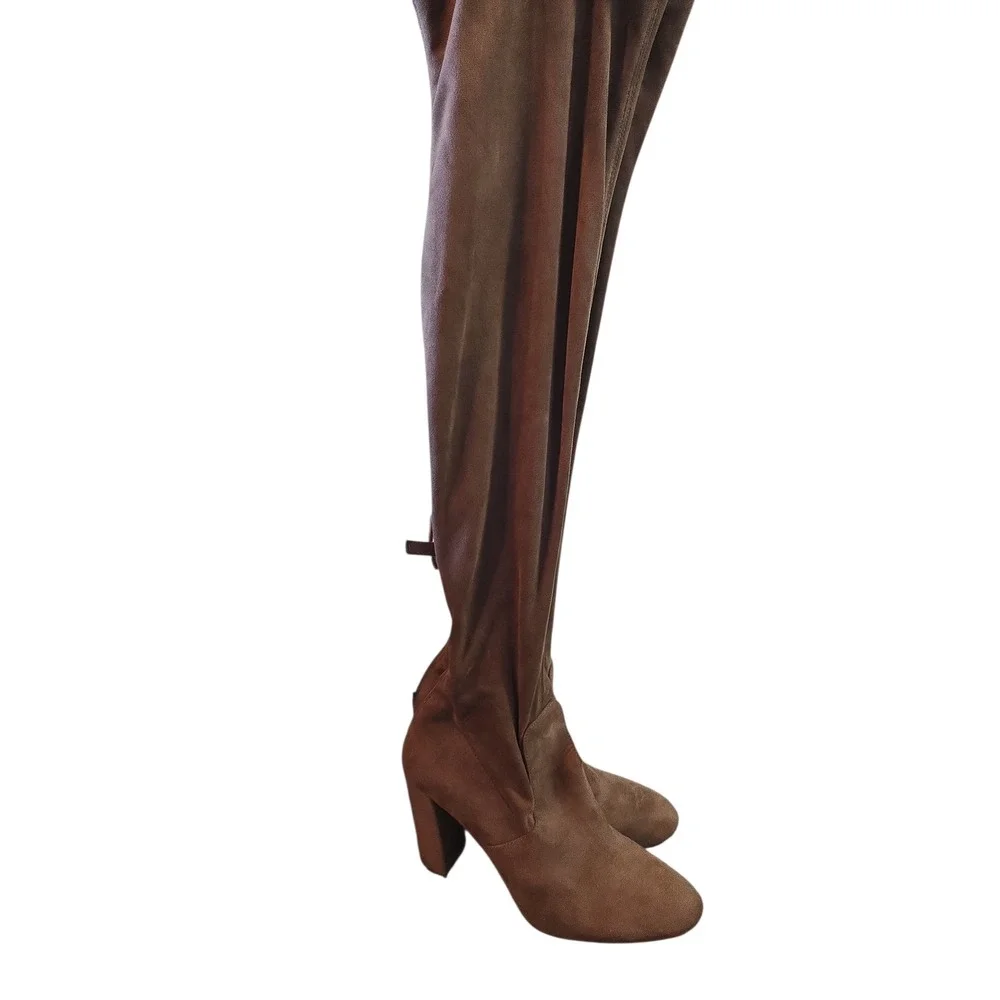 Steve Madden Emotions‎ Over the Knee Boots Size 9 Taupe Brown Chunk Heel Boots